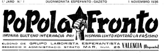 Cabecera del número 1 de Popola Fronto (noviembre de 1936)